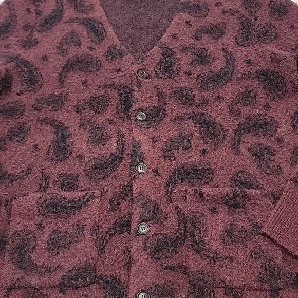 ALLSAINTS MENS BANCAT PAISLEY ALPACA WOOL CARDIGAN - Picture 8 of 16
